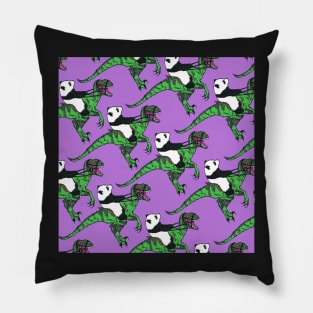 Jurassic Panda Logo Print Pillow