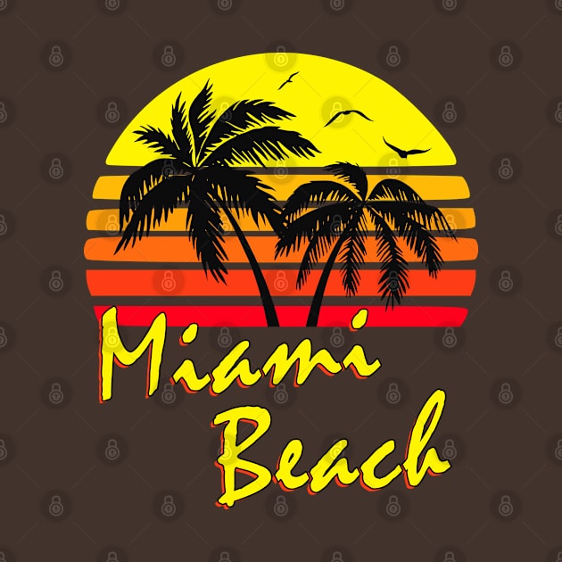 Miami Beach Retro Sunset by Nerd_art