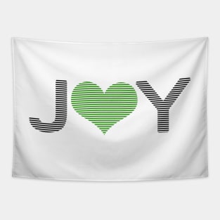 Joy - heart - black and green. Tapestry