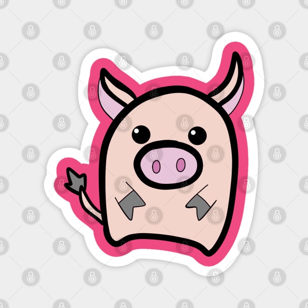 Power Pig Magnet by Monster To Me