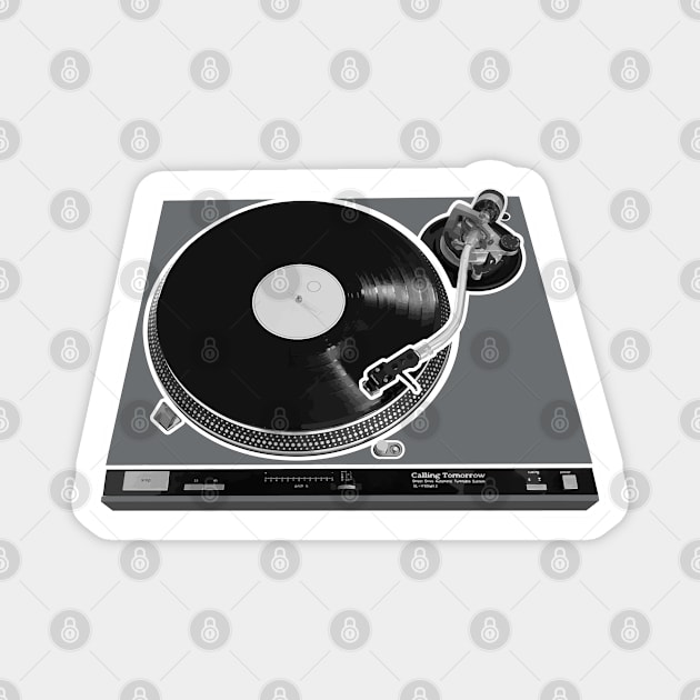 Classic Retro Turntable in Cold Gray Magnet by callingtomorrow