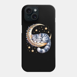 Crescent Moon British Longhair Cat Highland Straight Phone Case