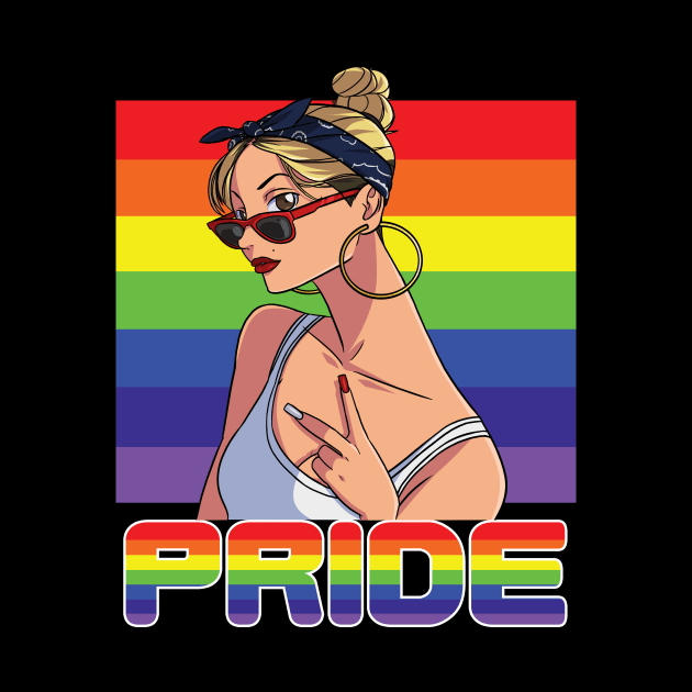 Pride Month Rainbow Lesbian Chola by Noseking