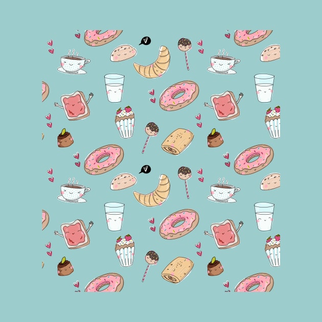 cute happy sweets pattern by Lamalou Design