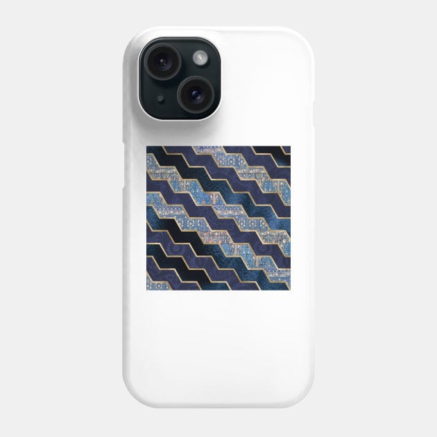 Moody blues geometric textures Phone Case by RoseAesthetic