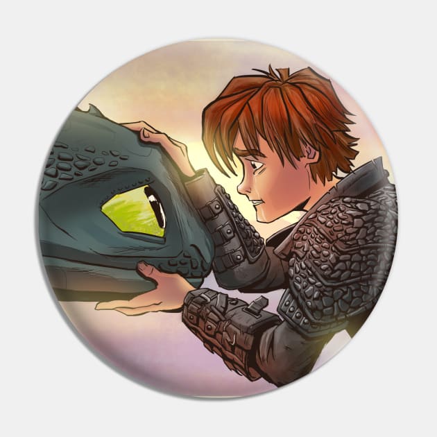 Hiccup and Toothless Goodbye Pin by inhonoredglory