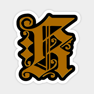 Golden Letter K Magnet