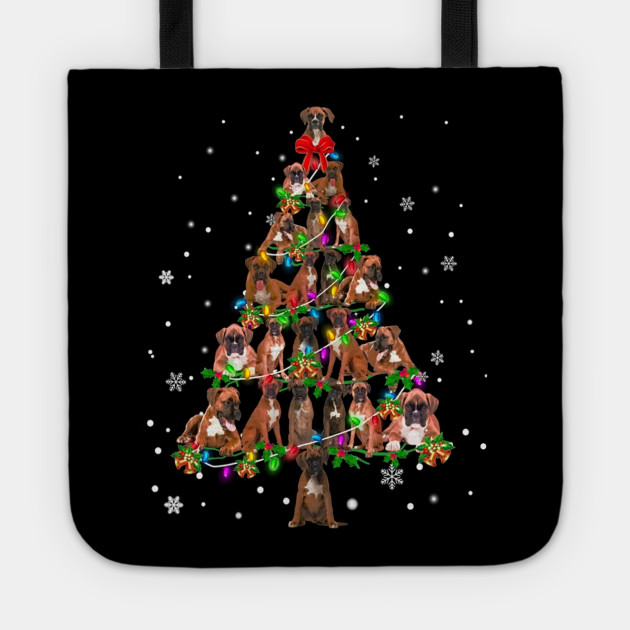 Cute Boxer Dog Christmas Tree Gift Decor Xmas Tree Cute Boxer Dog Christmas Tree Gift Tote Bag Teepublic Uk
