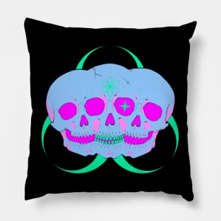 Radioactive neon skulls Pillow