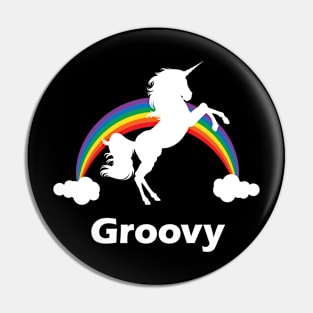 Groovy Rainbow Unicorn Design Pin