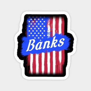 American Flag Banks Family Gift For Men Women, Surname Last Name Magnet