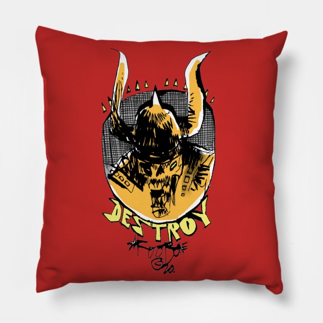 VIKING DESTROYER Pillow by Jim Mahfood