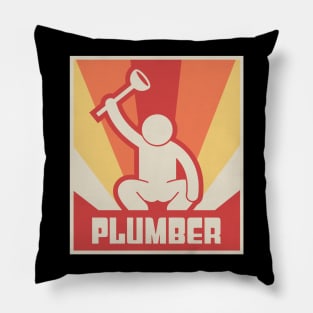 Vintage Style Plumber Poster Pillow