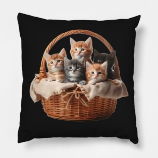 Kittens in a basket Pillow