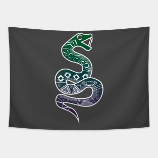 Mexican Aztec Snake Design Green and Purple Tapestry