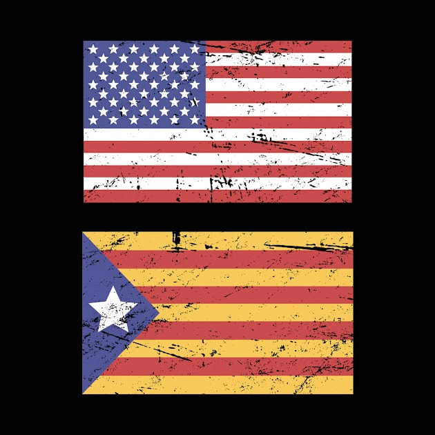 United States Flag & Catalonia Flag by Wizardmode