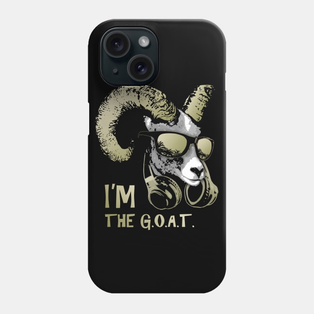 I'm The Goat Bling Cool and Funny Music Animal with Headphones and Sunglasses Phone Case by Nerd_art