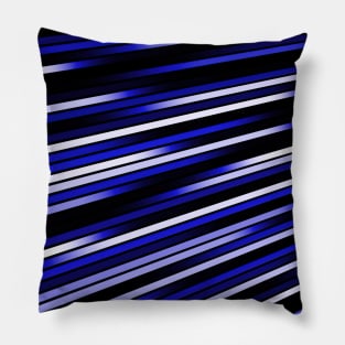 Blue stripes moving from left to right in a diagonal line Pillow