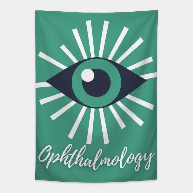 Ophthalmology in green Brafdesign Tapestry by Brafdesign