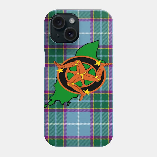 Manx Tartan 3 Legs Man Map Phone Case by ManxHaven