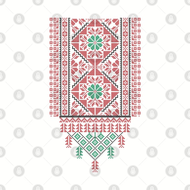 Palestinian Realistic Tatreez Palestine Traditional Embroidery Art Design #2 - drk by QualiTshirt