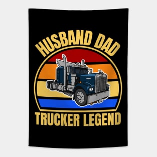 Husband, Dad, Trucker Legend Tapestry