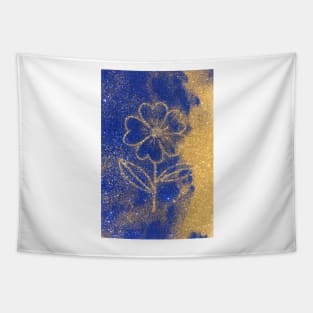 Gold Glitter Flower Tapestry