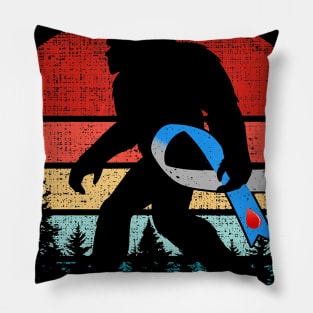 Diabetes Awareness Bigfoot Diabetes Warrior Vintage Pillow