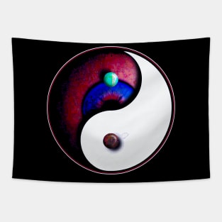 Red Eyed Ying Yang Tapestry