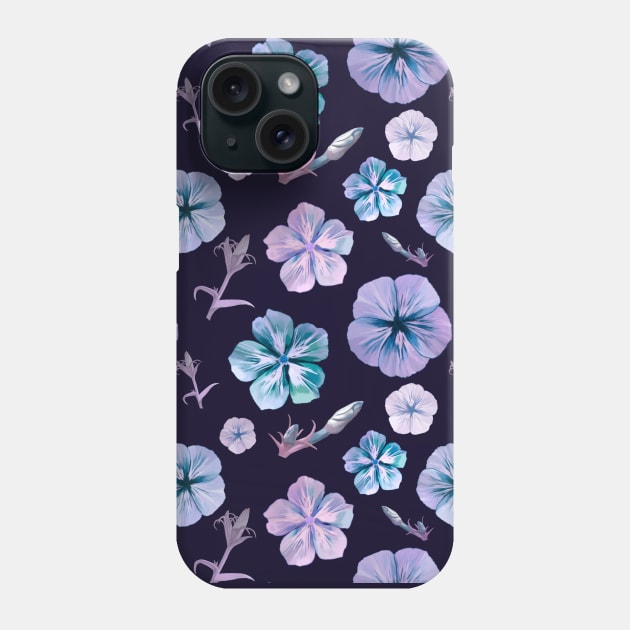 Pink and Blue Phloxes Phone Case by artsandherbs