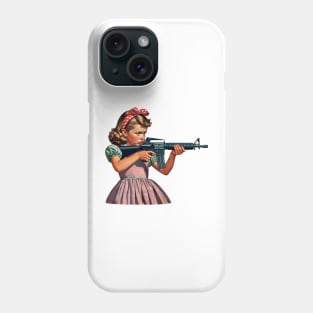 The Little Girl and a Toy Gun Phone Case