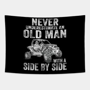 Never Underestimate An Old With A Side By Side Tapestry