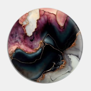 Pink Coast - Abstract Alcohol Ink Resin Art Pin