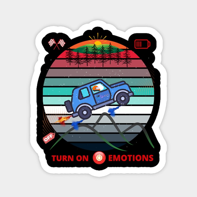 Turn on emotions 4x4 off road Magnet by Funtomass