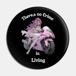 Motorcycle Anime Biker Girl Pin