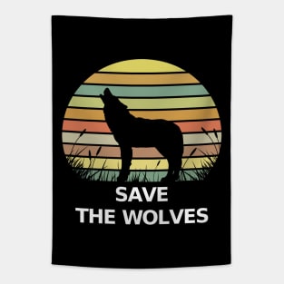 Climate Change Save the Wolves Tapestry