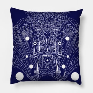 white mictlan alien ecopop Pillow