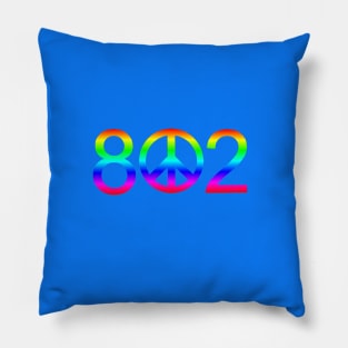 Vermont 802 Peace Rainbow Pillow