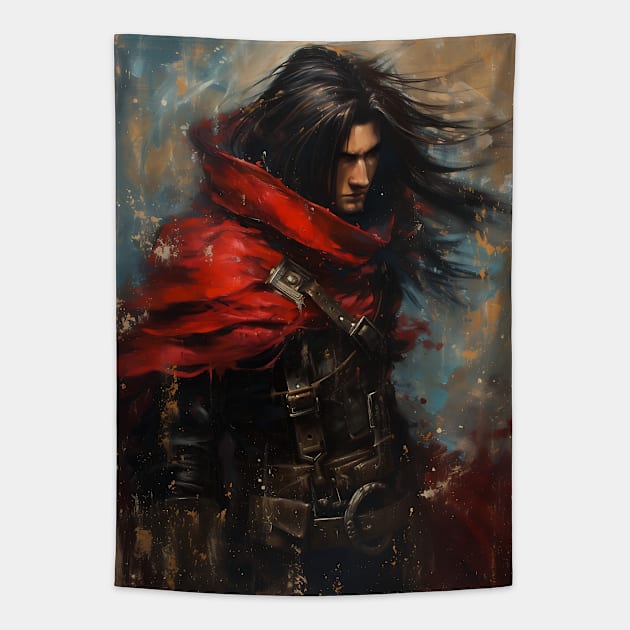 FF7 Rebirth Vincent Valentine Tapestry by peculiarbutcute