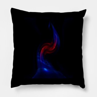 Digital collage and special processing. Source of energy. Sci-fi. Red and blue. Pillow