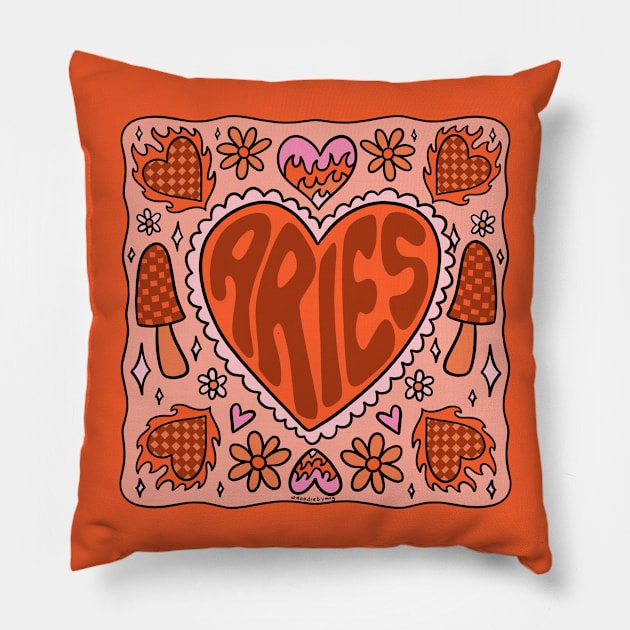 Aries Heart Pillow by Doodle by Meg