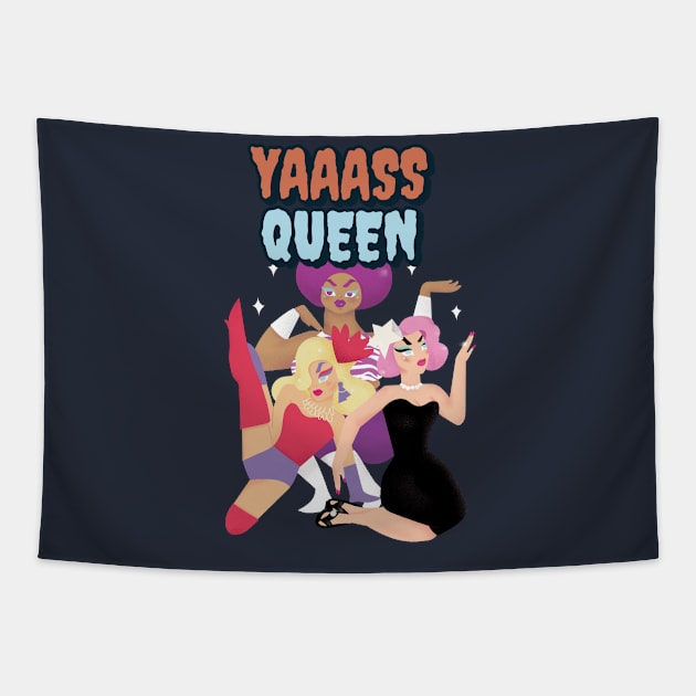 YAAASS QUEEN Tapestry by Simply Said Clothing