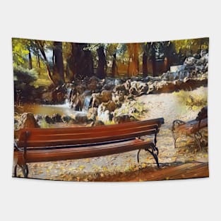 Cozy Autumn Park Garden Tapestry