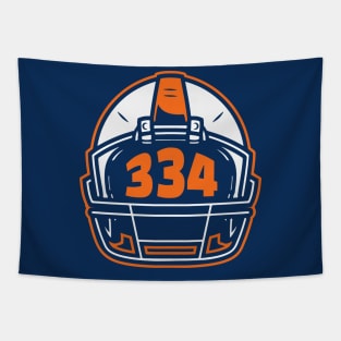 Retro Football Helmet 334 Area Code Auburn Alabama Football Tapestry