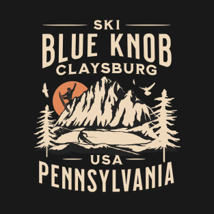 Blue Knob Ski and Snowboarding Gift: Hit the Slopes in Style at Claysburg, Pennsylvania Iconic American Mountain Resort T-Shirt