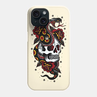 Traditional Skull Snake Roses Phone Case