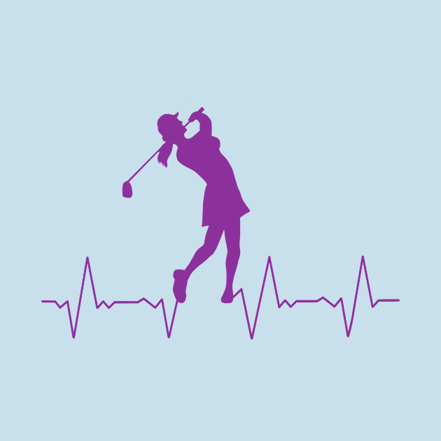 Golf Heartbeat Purple by KJKlassiks