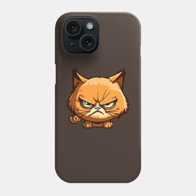 Funny Angry Cat Cartoon Design Phone Case by DesginsDone