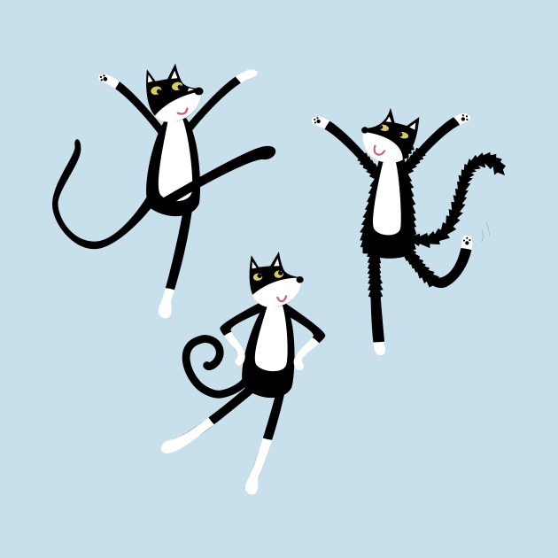 Tuxedo Cats Dancing by NicSquirrell