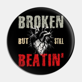 Grunge Broken Heart but Beating Pin